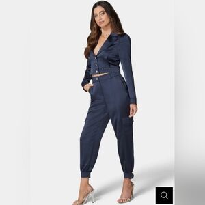 bebe Navy Button-Down Set